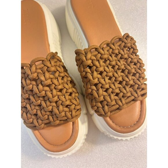 Anthropologie Maeve Brown Woven Crochet Platform Sandals 39 US 9 - Picture 5 of 6